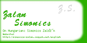 zalan simonics business card